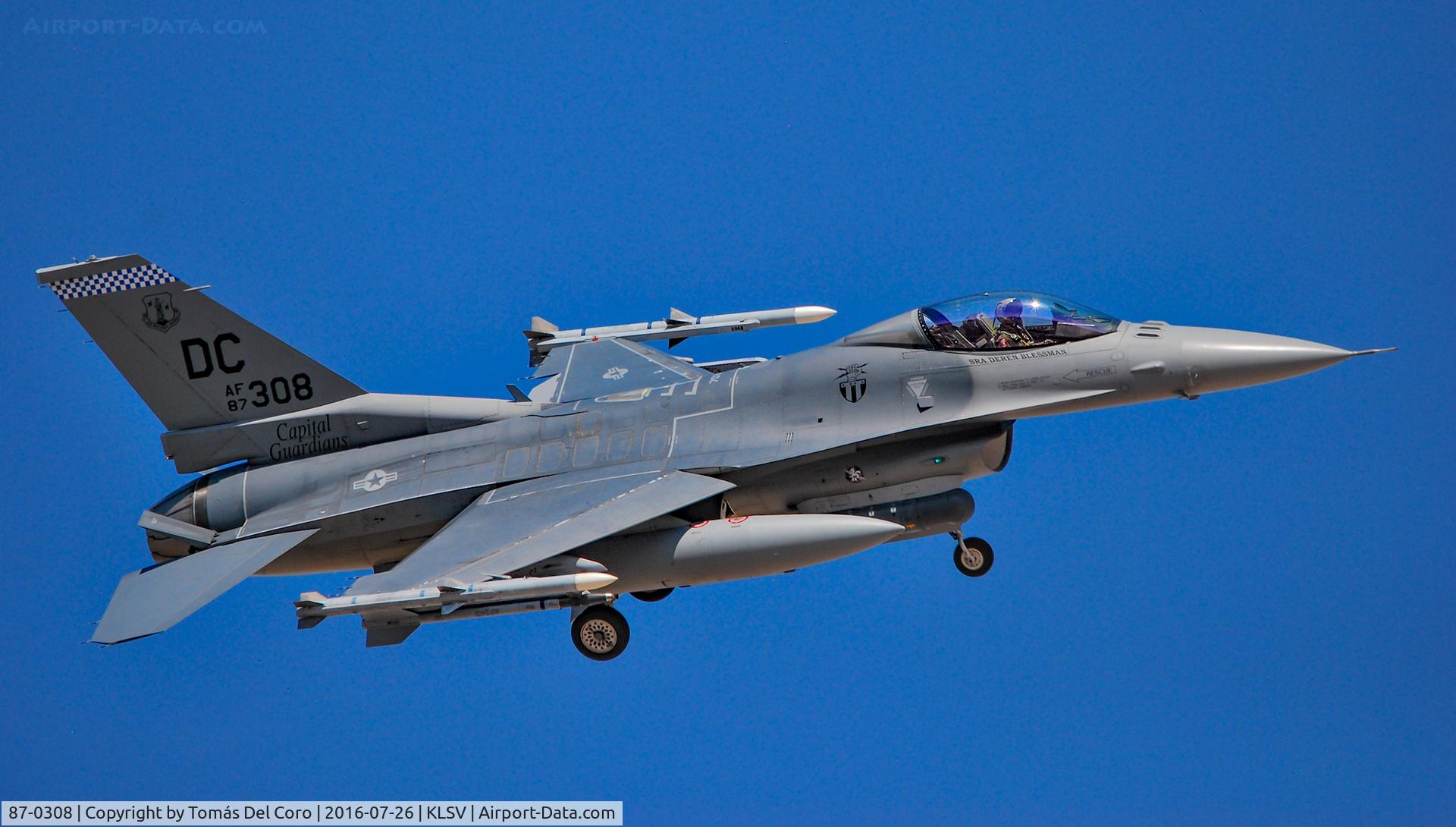87-0308, 1987 General Dynamics F-16C Fighting Falcon C/N 5C-569, F-16C 87-0308 DC 121st Fighter Squadron (121 FS) 