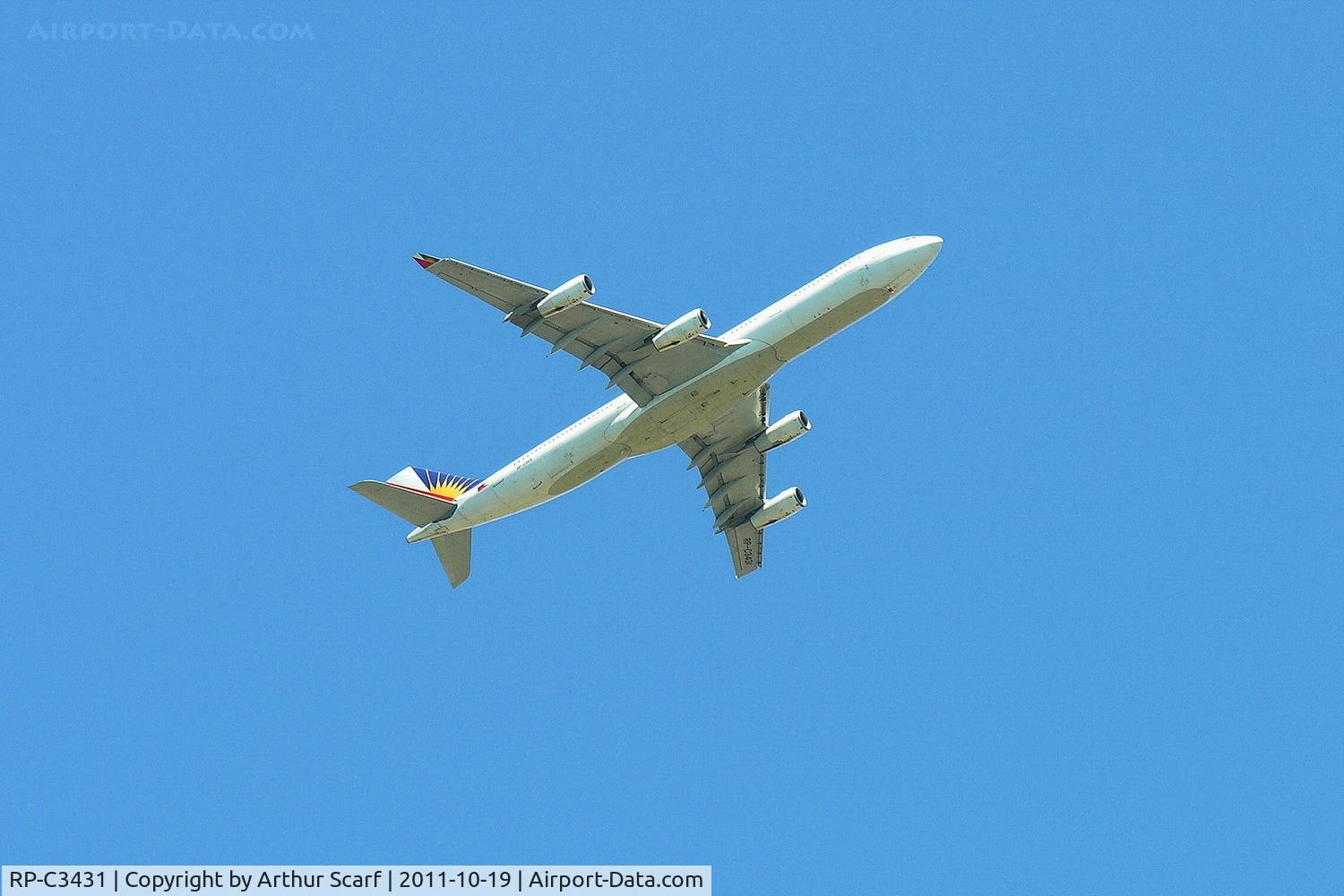 RP-C3431, Airbus A340-313X C/N 176, Overhead Sydney