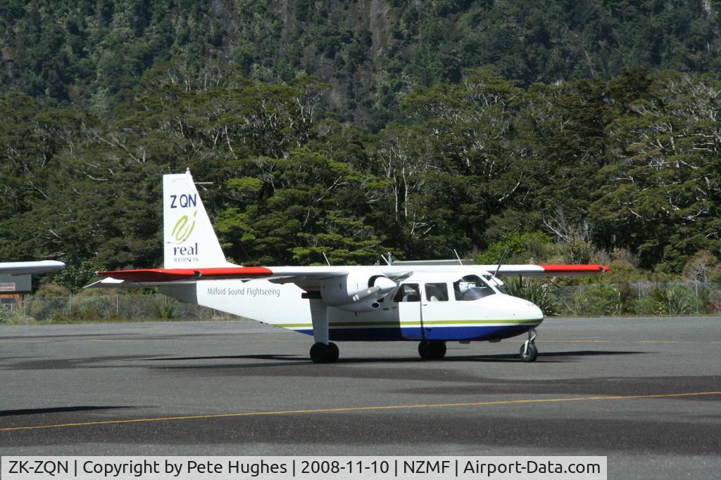 ZK-ZQN, 1986 Pilatus Britten-Norman BN-2B-26 Islander C/N 2197, ZK-ZQN Islander at Milford Sound NZ