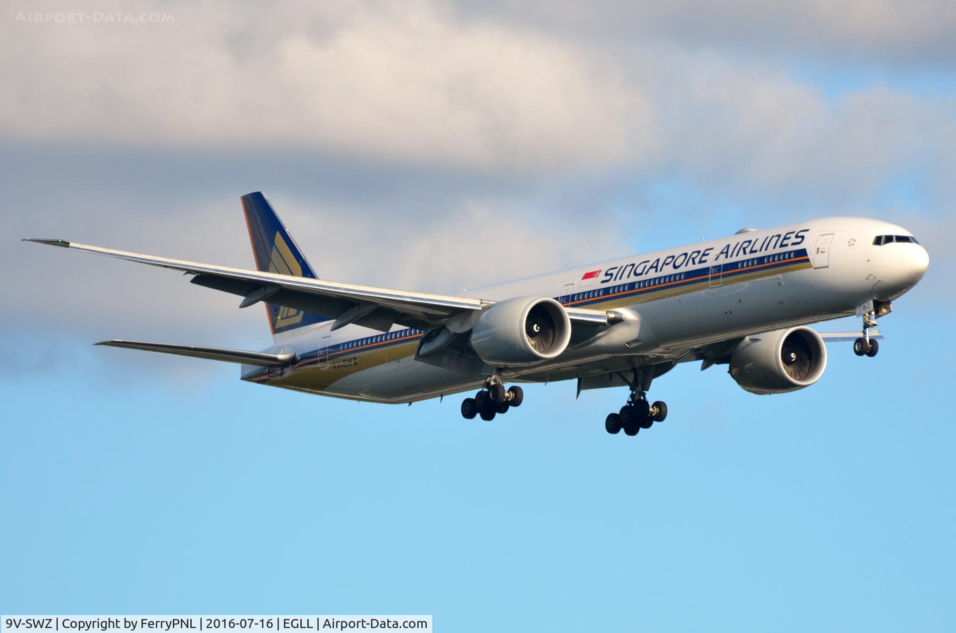 9V-SWZ, 2015 Boeing 777-312/ER C/N 42239, Singapore B773 arriving.
