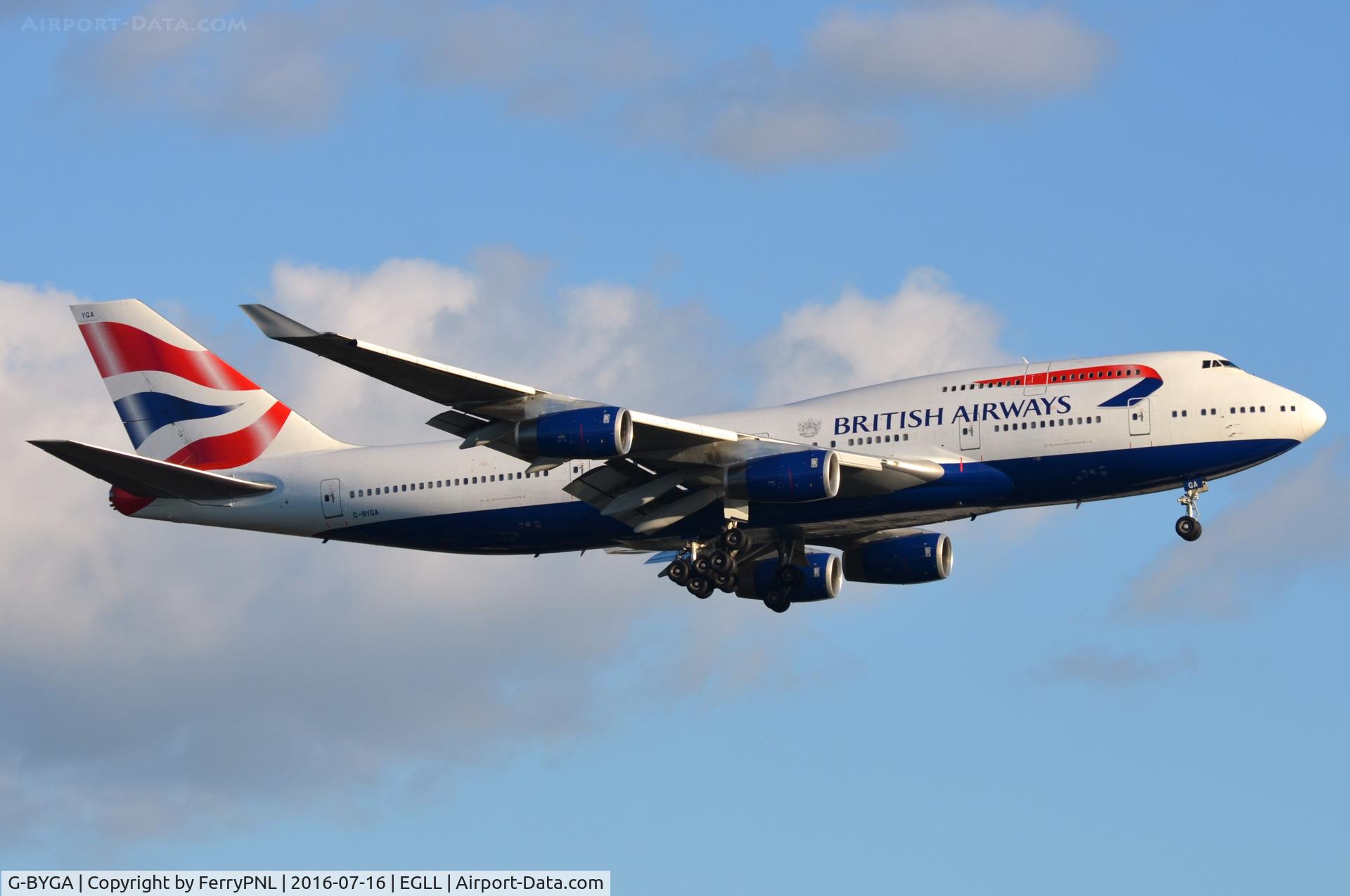 G-BYGA, 1998 Boeing 747-436 C/N 28855, BA B744 arriving at base.