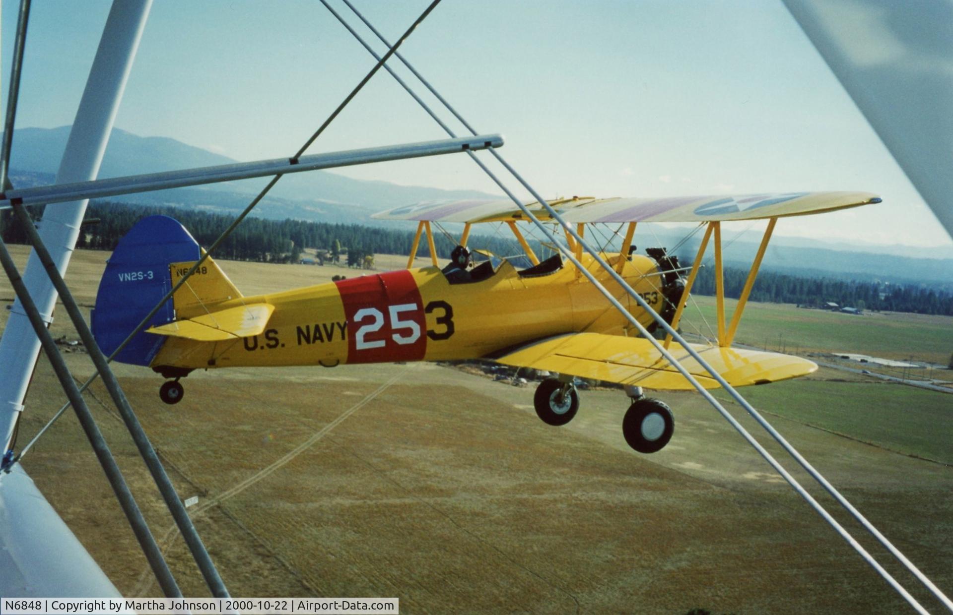N6848, 1942 Boeing B75N1 C/N 75-6848, Shot from N65900 .