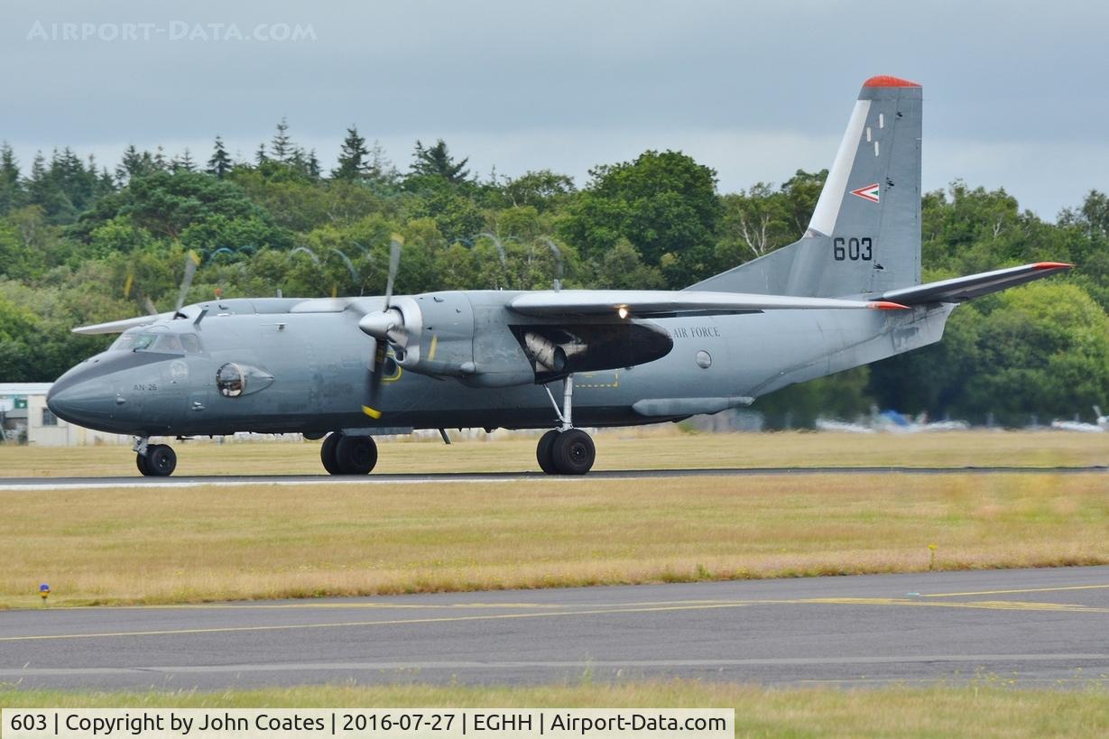 603, 1975 Antonov An-26 C/N 3603, Slight prop vortices created during departure on a grey day