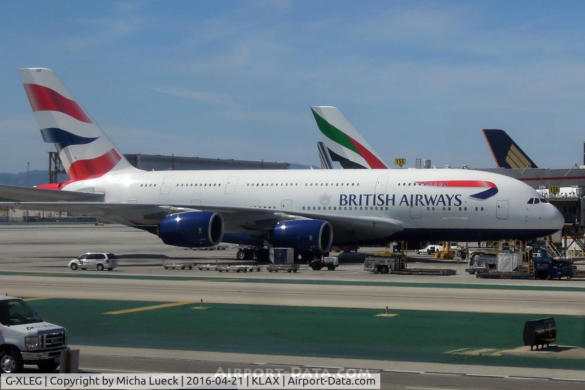 G-XLEG, 2014 Airbus A380-841 C/N 161, At LAX