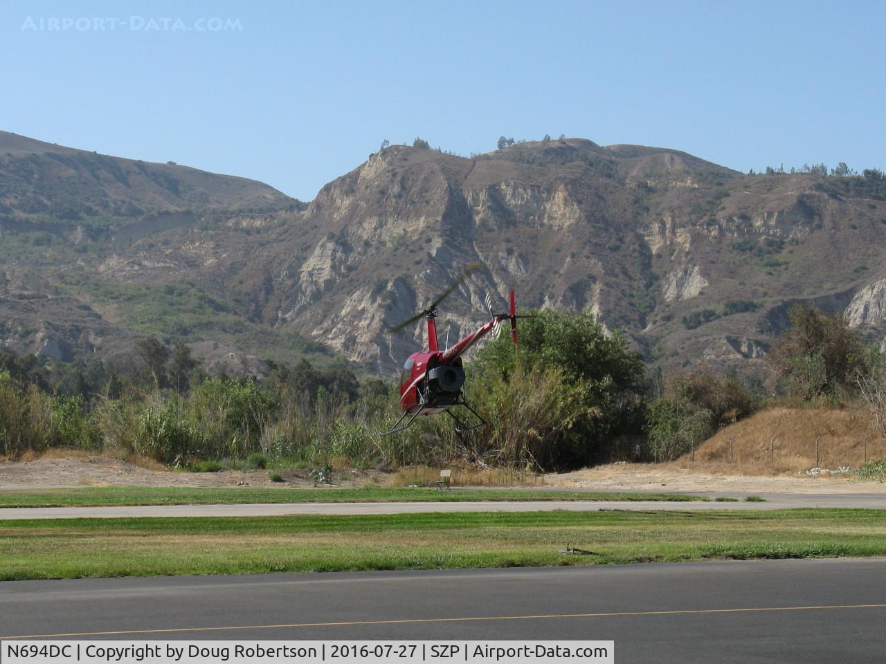 N694DC, 2004 Robinson R22 Beta C/N 3573, 2004 Robinson R22 BETA II, Lycoming O-360 derated to 131 Hp, departure climbout to river route