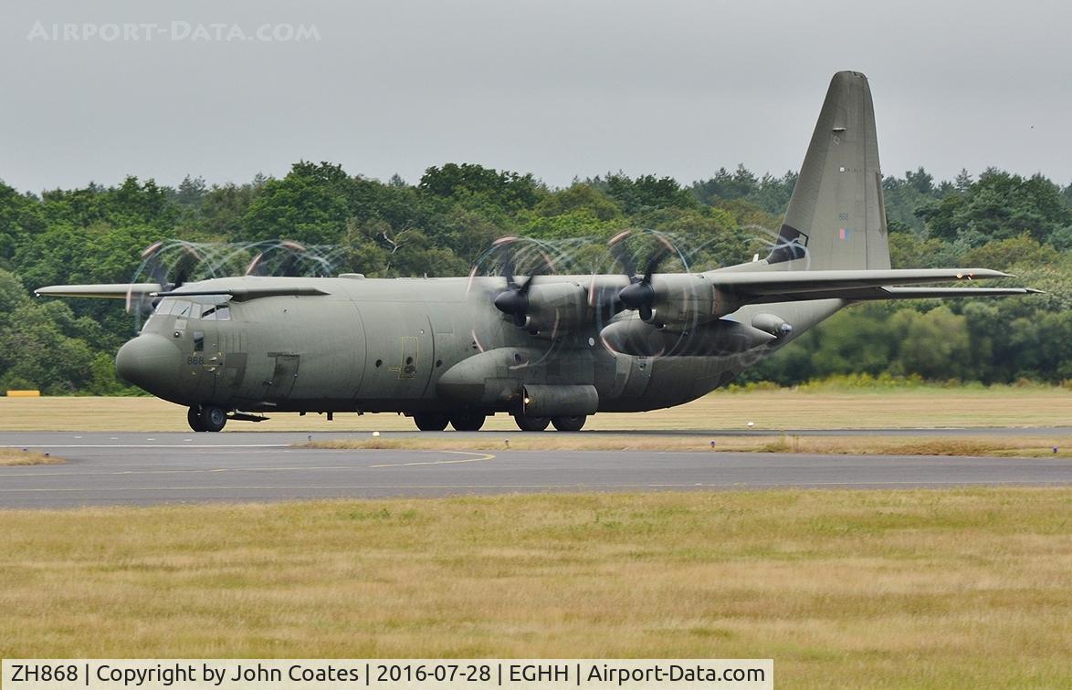 ZH868, 1997 Lockheed Martin C-130J-30 Hercules C.4 C/N 382-5443, Departing through the July drizzle