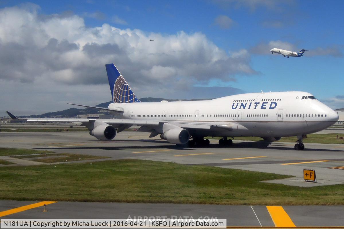 N181UA, 1991 Boeing 747-422 C/N 25278, AT SFO