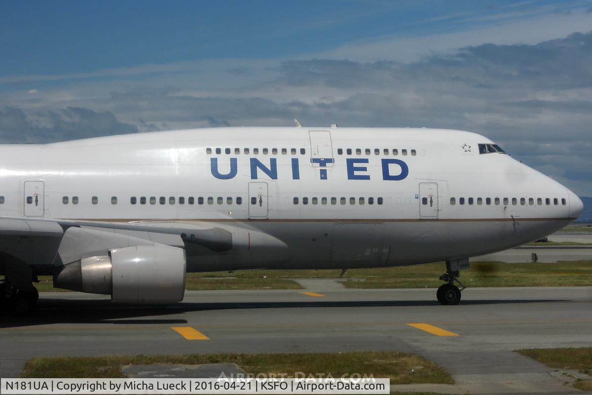 N181UA, 1991 Boeing 747-422 C/N 25278, At SFO