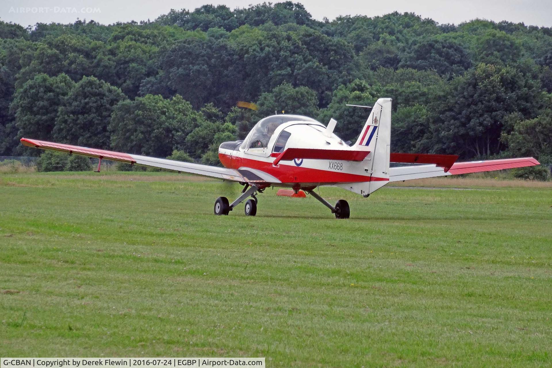 G-CBAN, 1974 Scottish Aviation Bulldog T.1 C/N BH120/326, Bulldog, Yeovilton Somerset based, previously XX668, seen at the Skysport fly in.