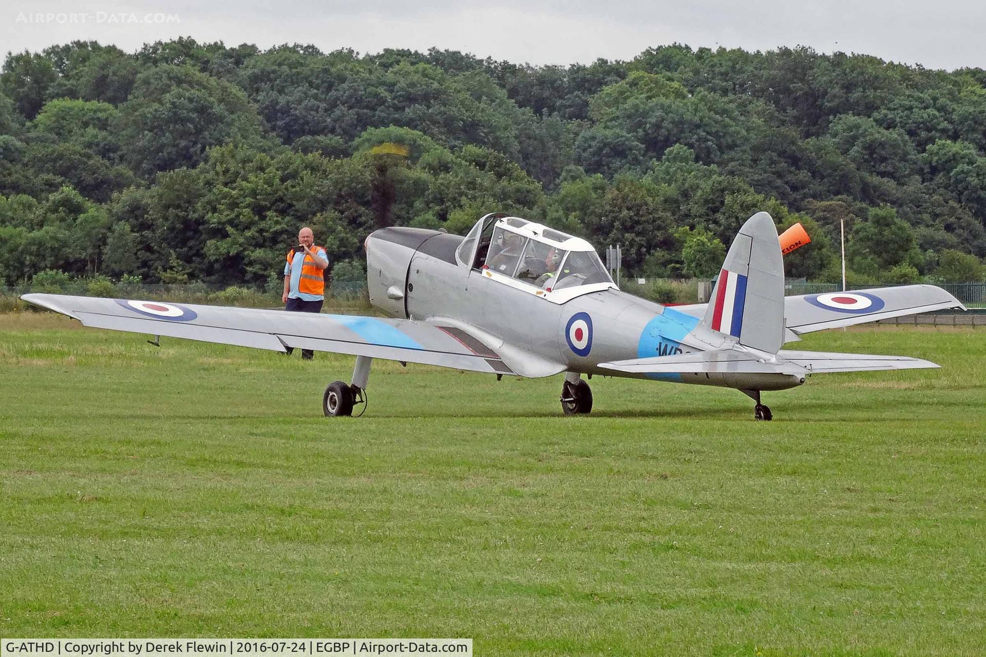 G-ATHD, 1953 De Havilland DHC-1 Chipmunk T.10 C/N C1/0837, Chipmunk, Denham Buckinghamshire based, previously WP971, seen at the Skysport fly in.