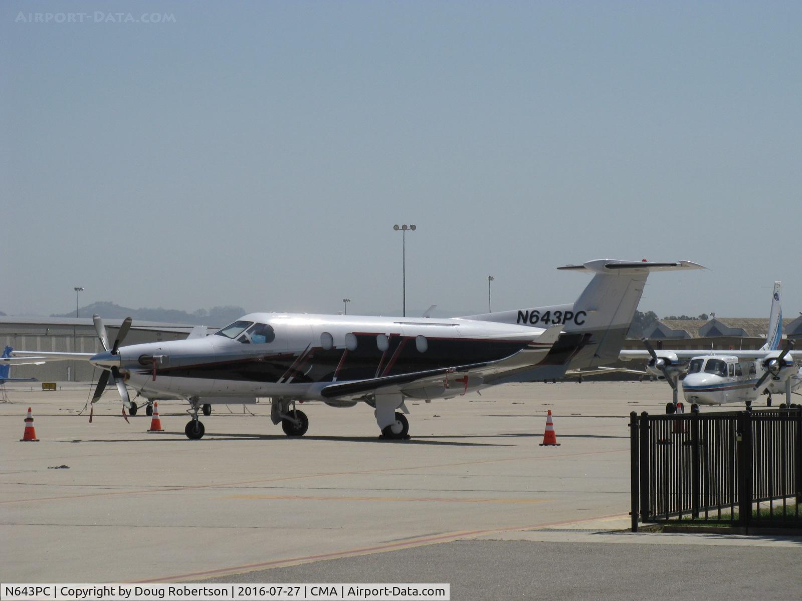 N643PC, 2005 Pilatus PC-12/45 C/N 643, 2005 Pilatus PC-12/45 turboprop, P&W(C)PT6A-67B, nine passenger seats, on transient ramp