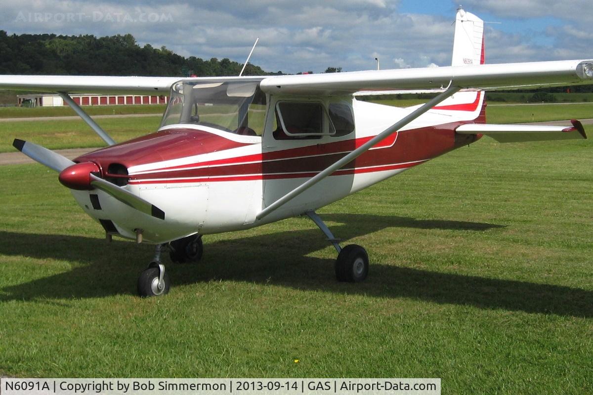 N6091A, 1956 Cessna 172 C/N 28691, Parked in the grass at Gallipolis, Ohio