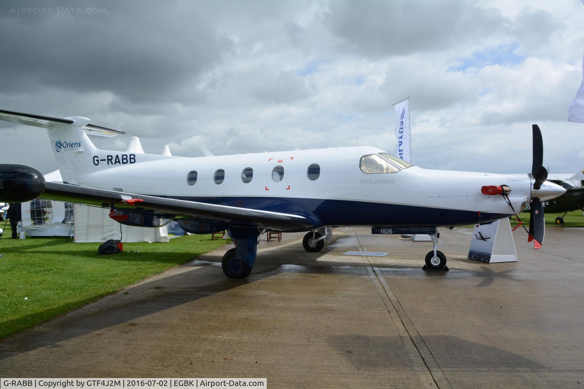G-RABB, 2016 Pilatus PC-12/47E C/N 1626, G-RABB at AeroExpo Sywell 2.7.16
