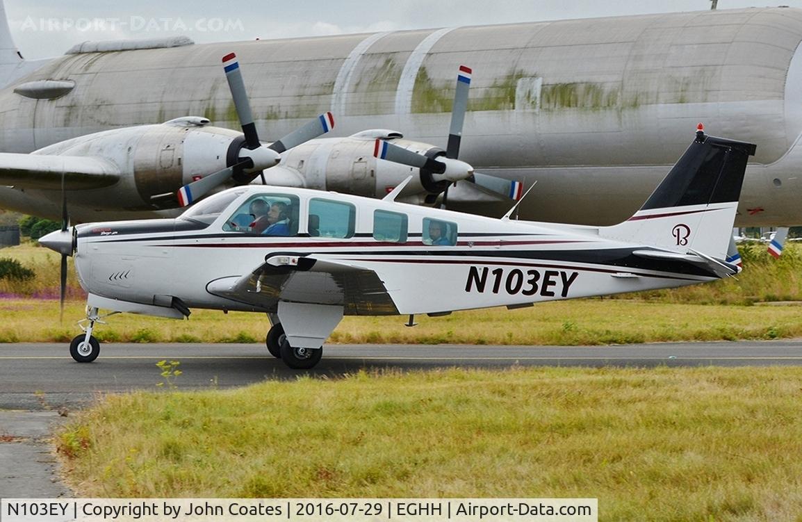 N103EY, 1977 Beech A36 Bonanza 36 Bonanza 36 C/N E-1150, Arriving from Belgium