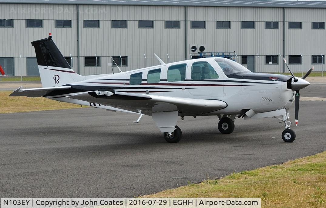 N103EY, 1977 Beech A36 Bonanza 36 Bonanza 36 C/N E-1150, Belgian visitor at Bliss Avn