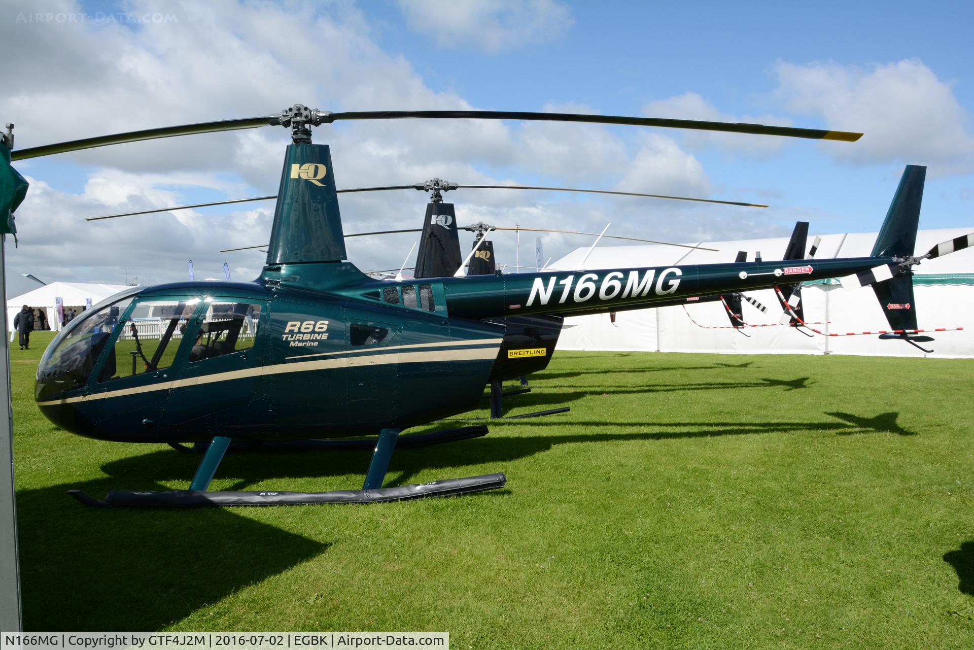 N166MG, 2016 Robinson R66 C/N 0694, N166MG at AeroExpo Sywell 2.7.16
