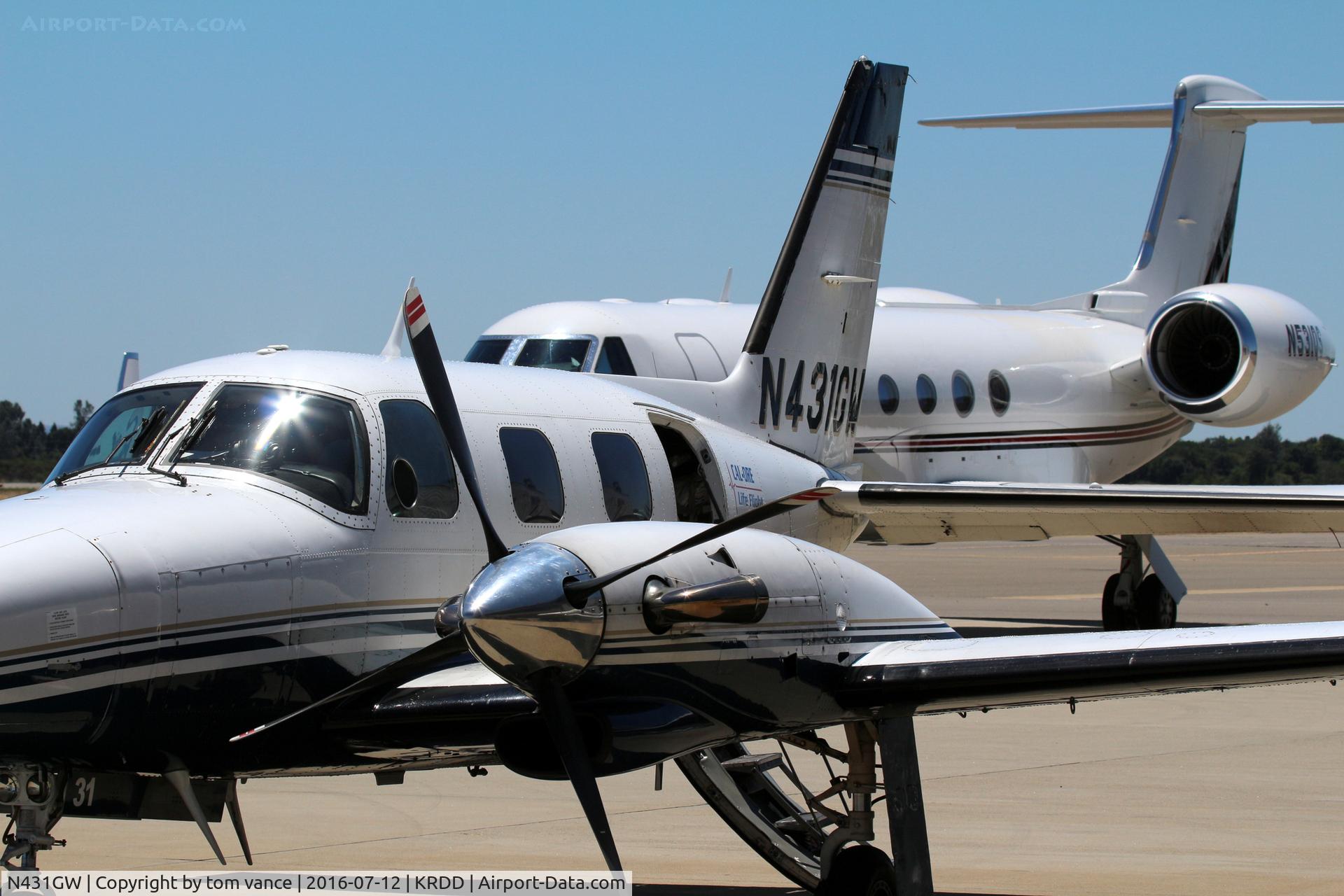 N431GW, 1980 Piper PA-31T C/N 31T-8020088, at Redding 7/12/2016