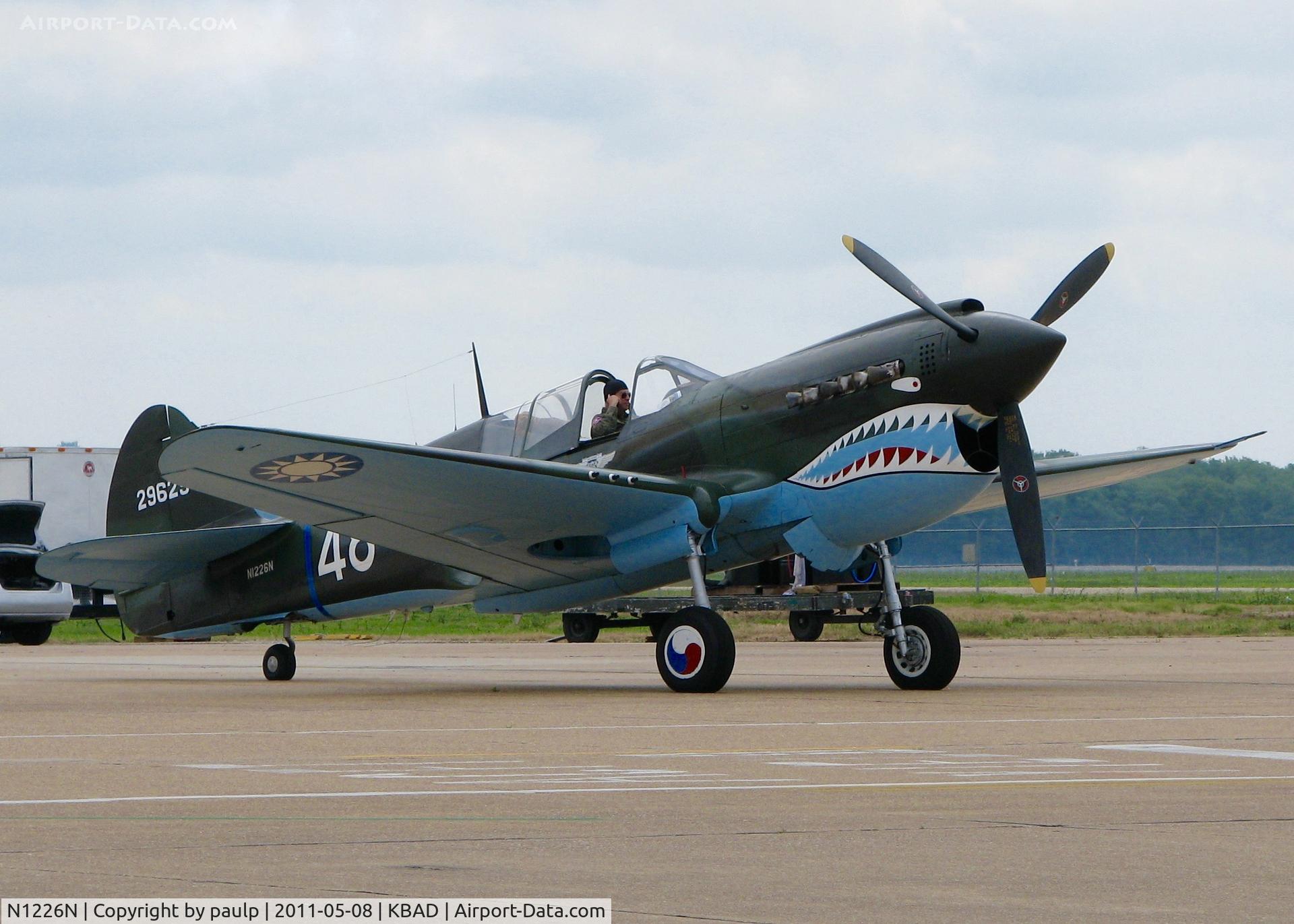 N1226N, Curtiss P-40N Warhawk C/N 29629, At Barksdale Air Force Base.