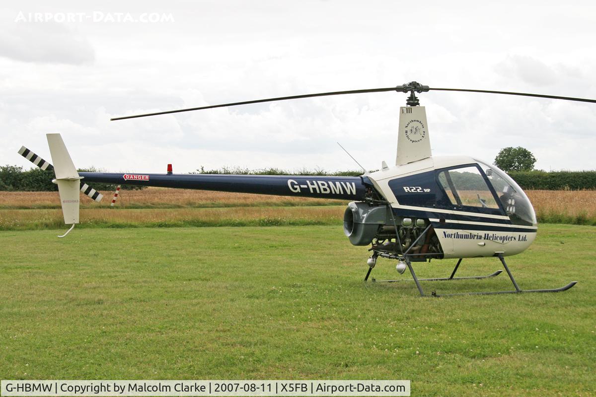 G-HBMW, 1981 Robinson R22 C/N 0170, Robinson R22, Fishburn Airfield, August 11th 2007.