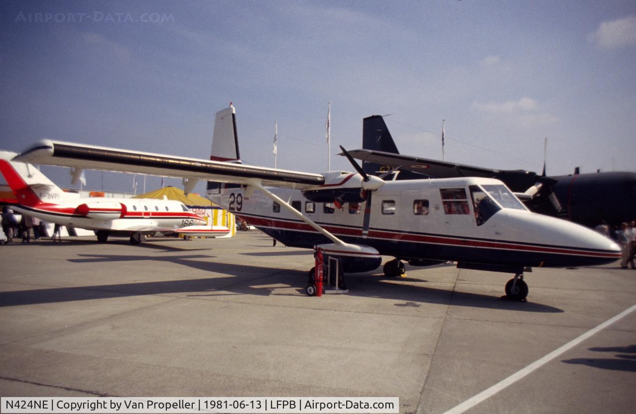 N424NE, GAF N24A Nomad C/N N24A-115FA, GAF N.24A Nomad displayed at Le Bourget, 1981