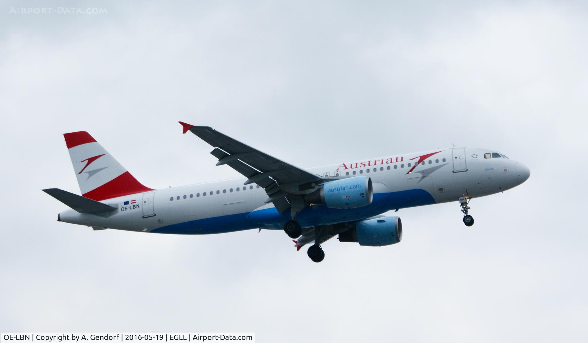 OE-LBN, 1997 Airbus A320-214 C/N 768, Austrian Airlines, seen here landing at London Heathrow(EGLL)