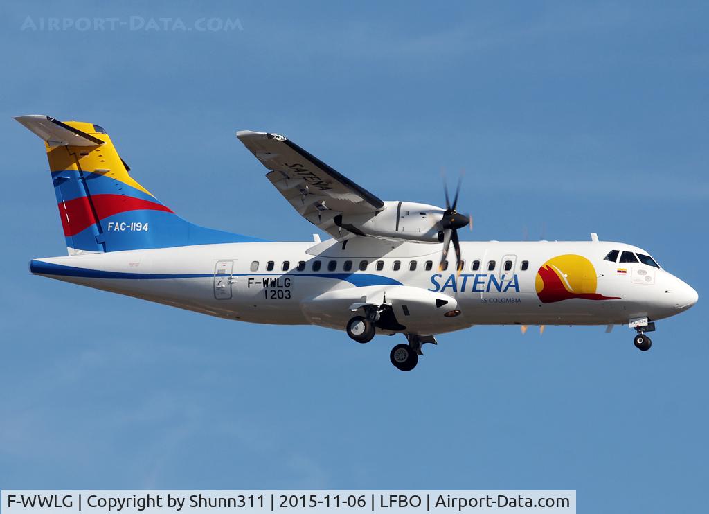 F-WWLG, 2015 ATR 42-600 C/N 1203, C/n 1203 - To be HK-5130 / FAC-1194