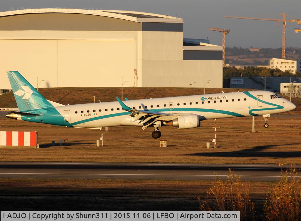 I-ADJO, 2009 Embraer 195LR (ERJ-190-200LR) C/N 19000280, Landing rwy 14R