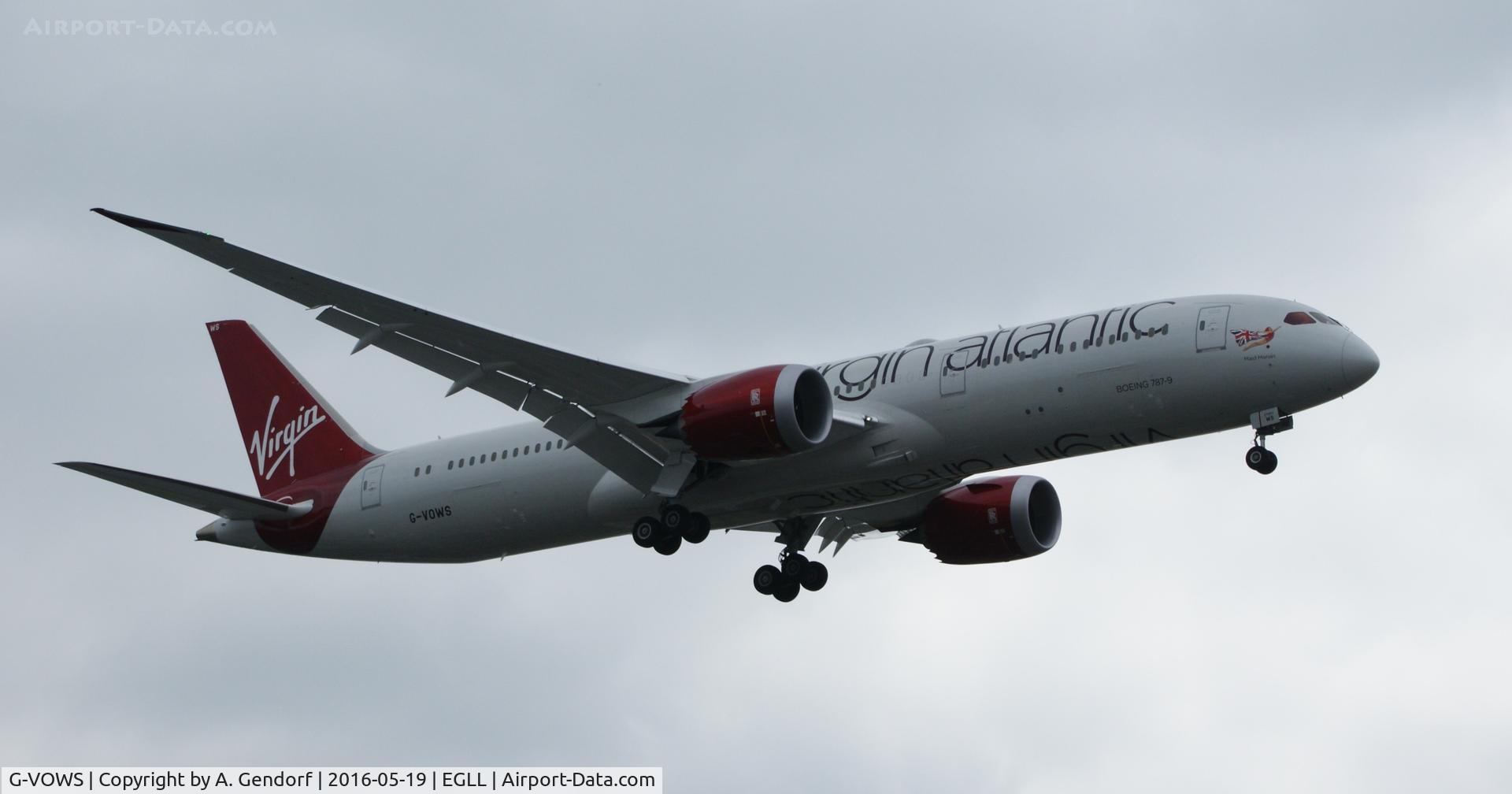 G-VOWS, 2015 Boeing 787-9 Dreamliner C/N 37974, Virgin Atlantic, seen here approaching London Heathrow(EGLL)