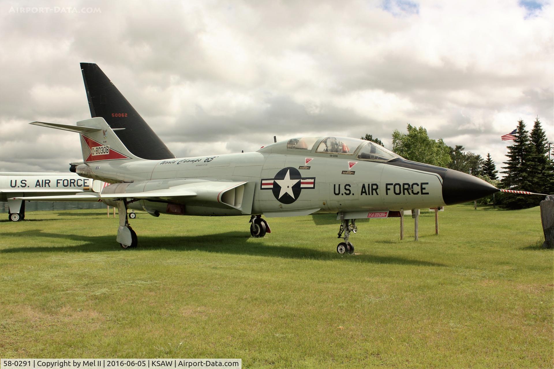 58-0291, 1958 McDonnell F-101B-105-MC Voodoo C/N 663, On display at the K.I. Sawyer Heritage Air Museum at the Sawyer International Airport (KSAW).
