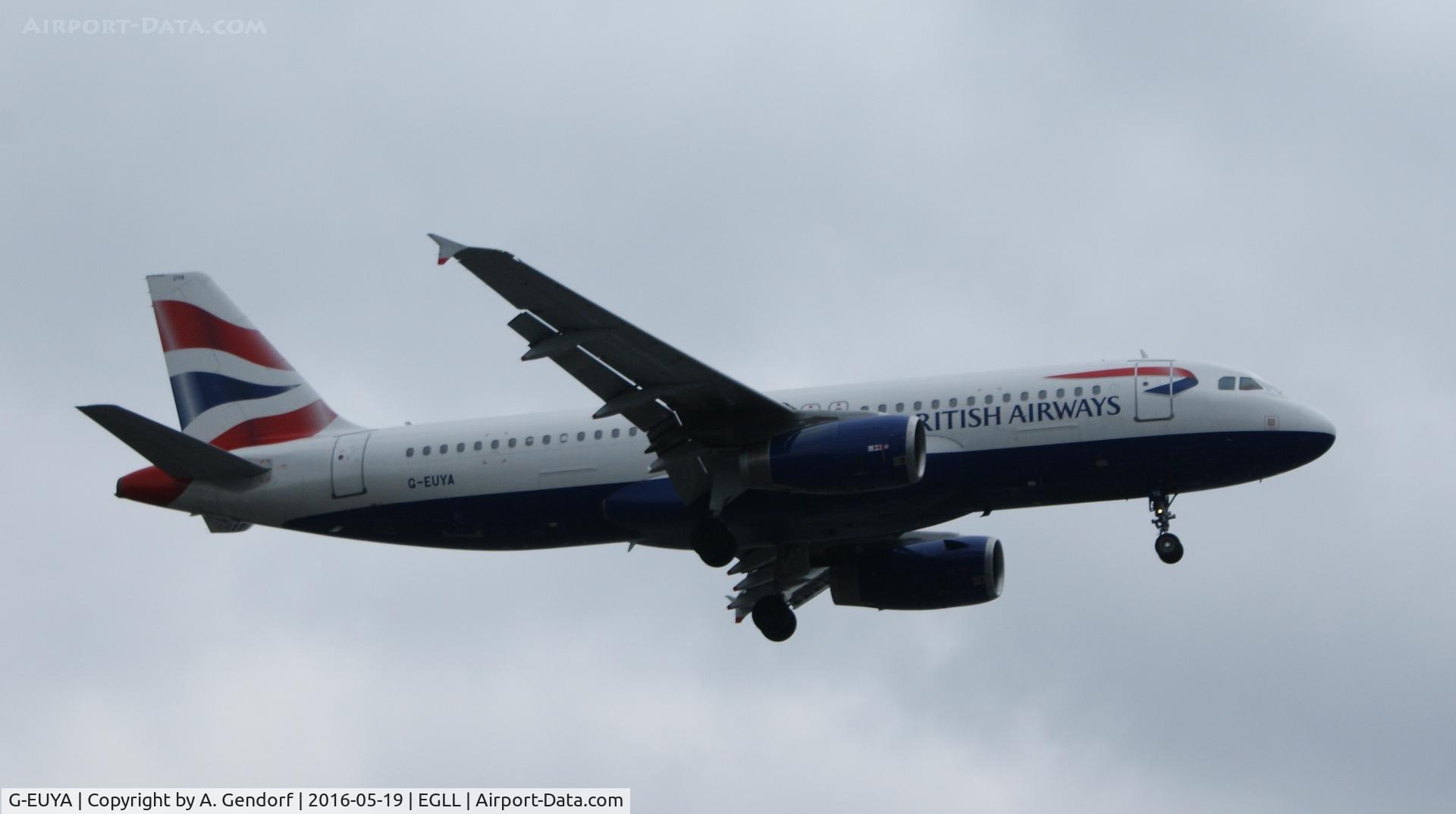 G-EUYA, 2008 Airbus A320-232 C/N 3697, British Airways, seen here approaching London Heathrow(EGLL)