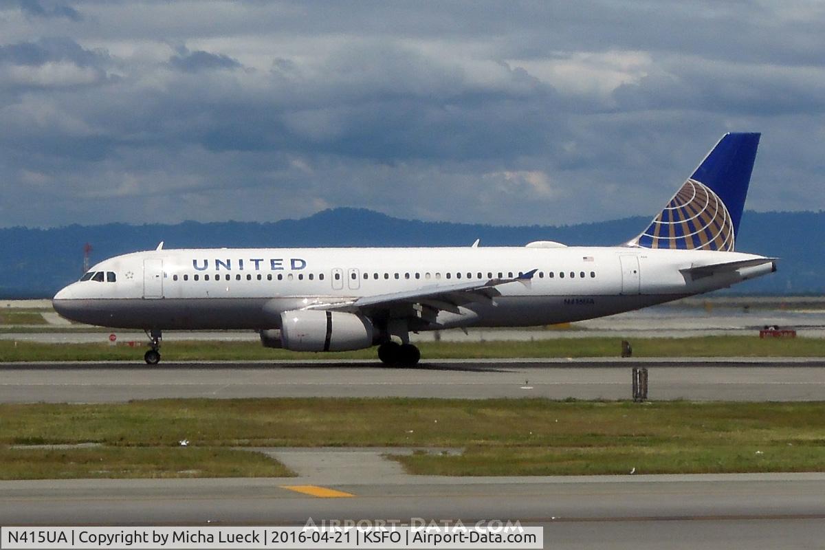 N415UA, 1994 Airbus A320-232 C/N 475, At SFO