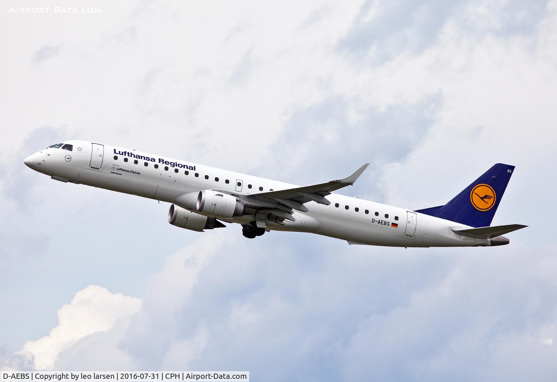 D-AEBS, 2012 Embraer 195LR (ERJ-190-200LR) C/N 19000565, Copenhagen 31.7.16