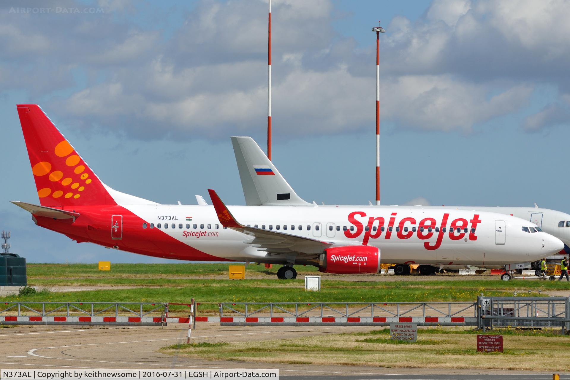 N373AL, 2016 Boeing 737-8SH C/N 41345, Formerly Far Eastern Air Transport colour scheme now Spicejet.