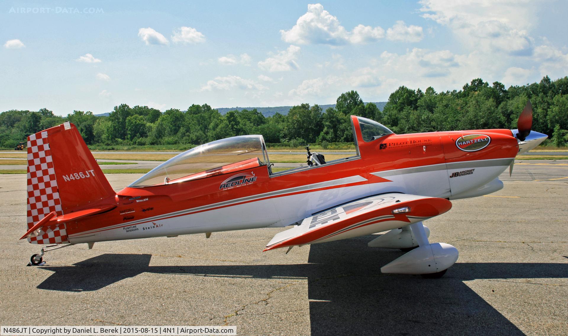 N486JT, Vans RV-8 C/N 82689, This aerobatic aircraft awaits its turn to perform at the Greenwood Lake airshow in 2015.