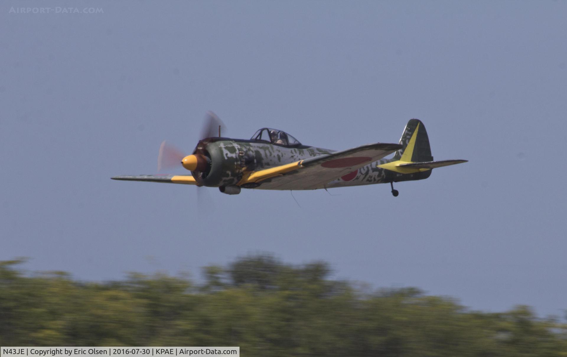 N43JE, 2004 Texas Aircraft Factory Inc Nakajima Ki-43 IIIA Replica C/N HAYABUSA 1, Nakajima Ki-43 over Paine Field during the 2016 FHC Skyfair.