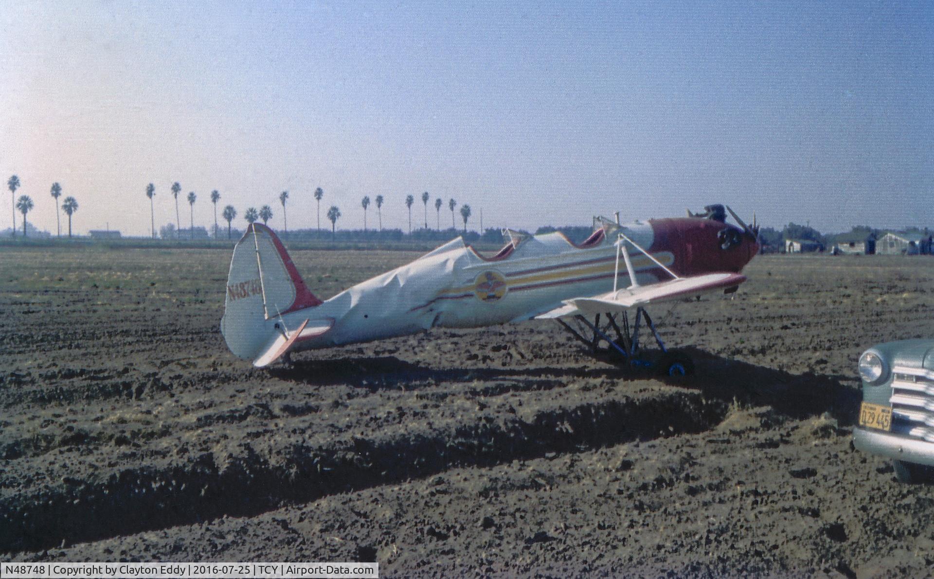 N48748, 1955 Ryan Aeronautical ST3KR C/N 1683, Near Tracy California and out of gas.