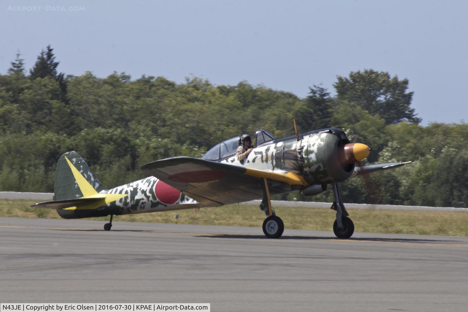 N43JE, 2004 Texas Aircraft Factory Inc Nakajima Ki-43 IIIA Replica C/N HAYABUSA 1, Oscar taxing in at the 2016 FHC Skyfair.