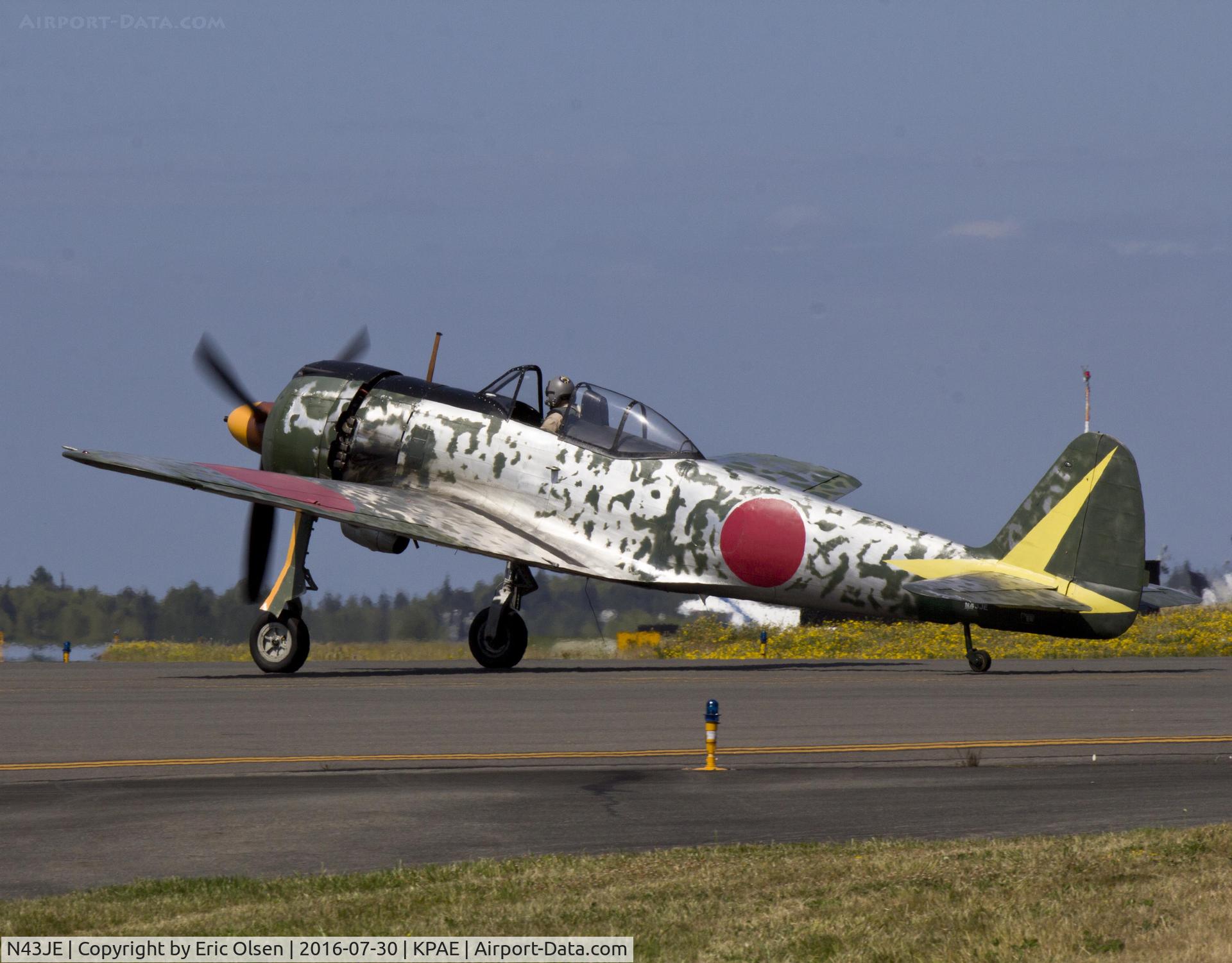 N43JE, 2004 Texas Aircraft Factory Inc Nakajima Ki-43 IIIA Replica C/N HAYABUSA 1, Oscar taxing out for the last flight of the day during the 2016 FHC Skyfair.
