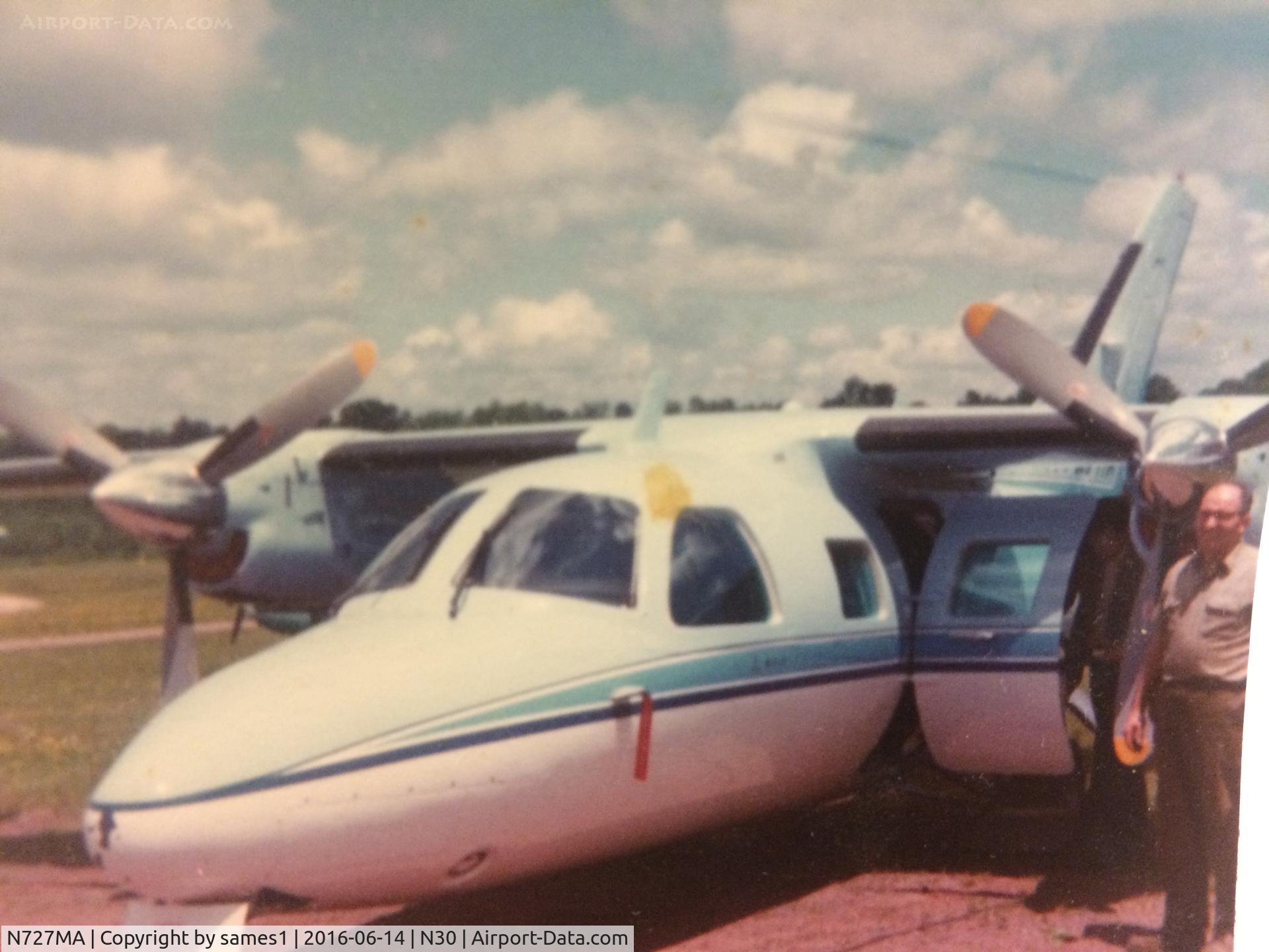N727MA, 1976 Mitsubishi MU-2B-26 C/N 342, MU2 at Cherry Ridge in the late 70 or 80's