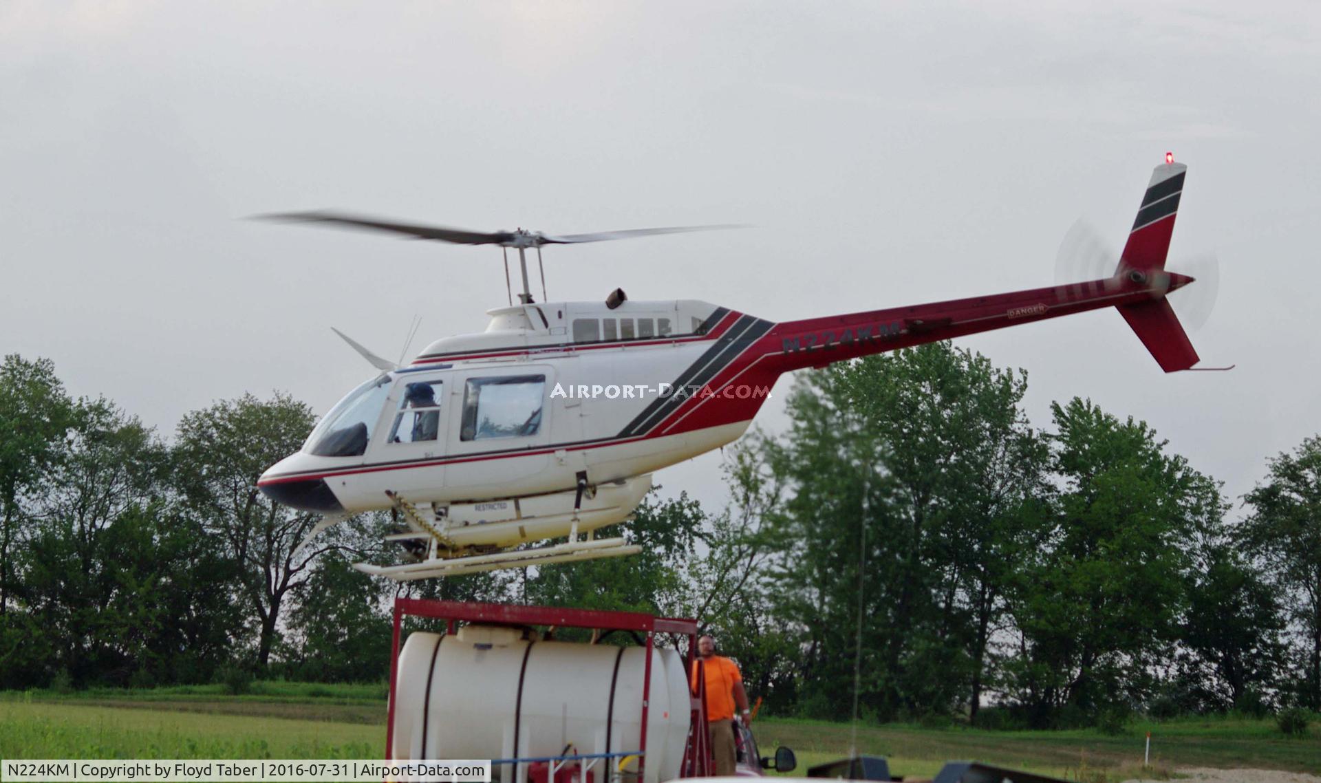 N224KM, 1973 Bell 206B JetRanger III C/N 1124, Ag Operations in Cedar County Iowa