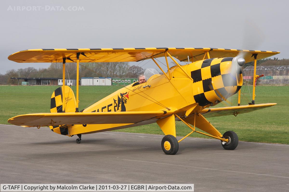 G-TAFF, 1957 CASA 1-131E Jungmann C/N 1129, CASA 1-131E Jungmann at Breighton Airfield, March 27th 2011.