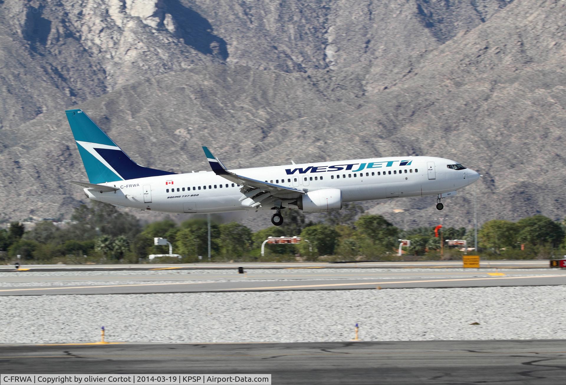 C-FRWA, 2012 Boeing 737-8CT C/N 39085, seen at Palm Spings, CA