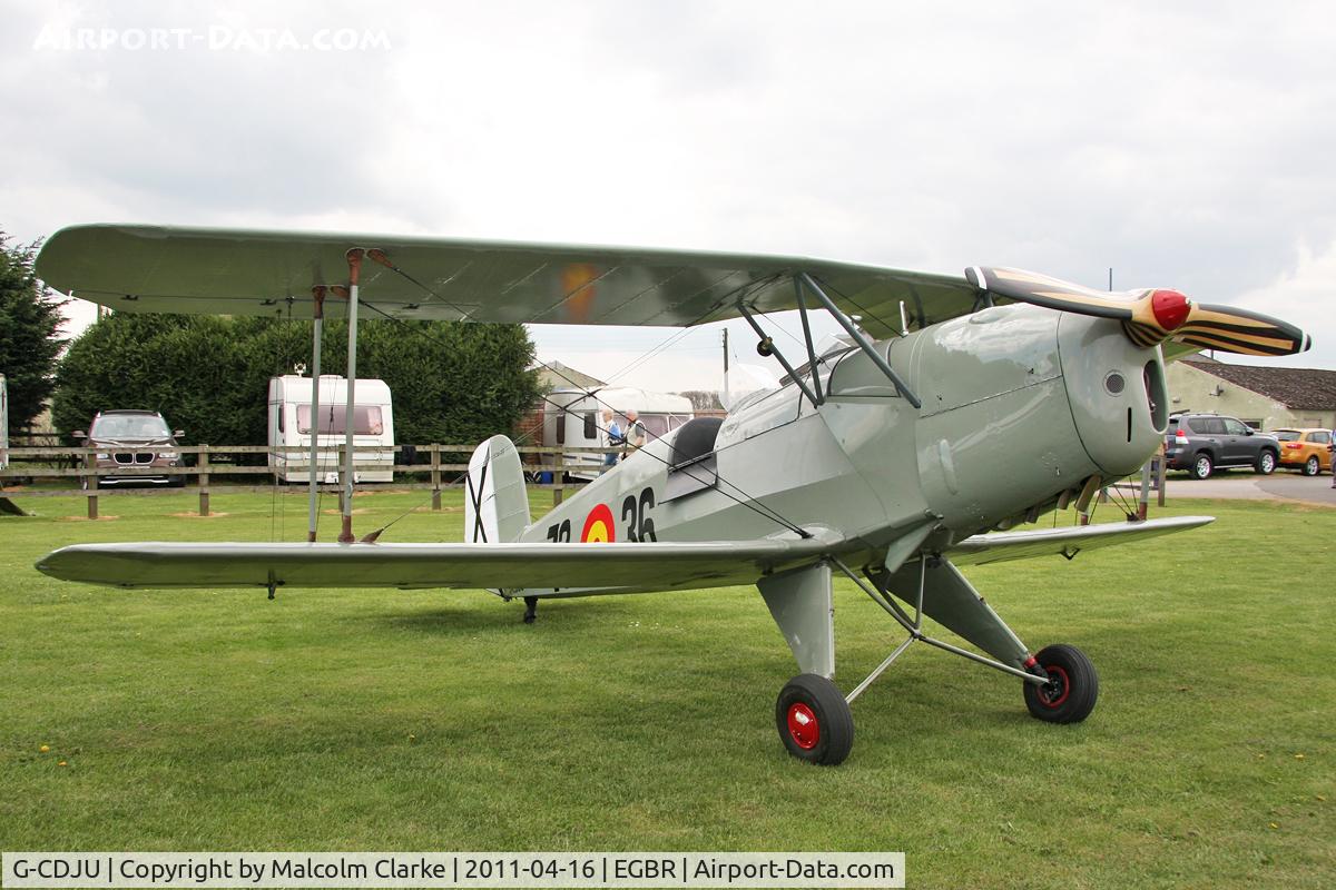 G-CDJU, 1954 CASA 1-131E Jungmann C/N 1078, CASA 1.131E Srs 1000 Jungmann at Breighton Airfield, April 16th 2011.