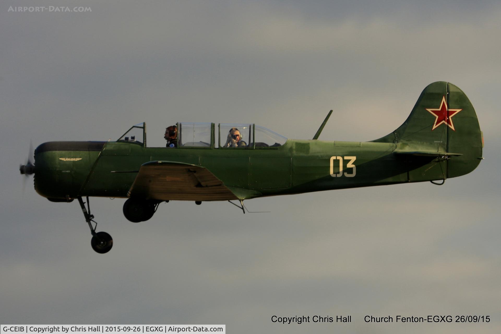 G-CEIB, 1958 Yakovlev Yak-18A C/N 1160403, at the Yorkshire Airshow