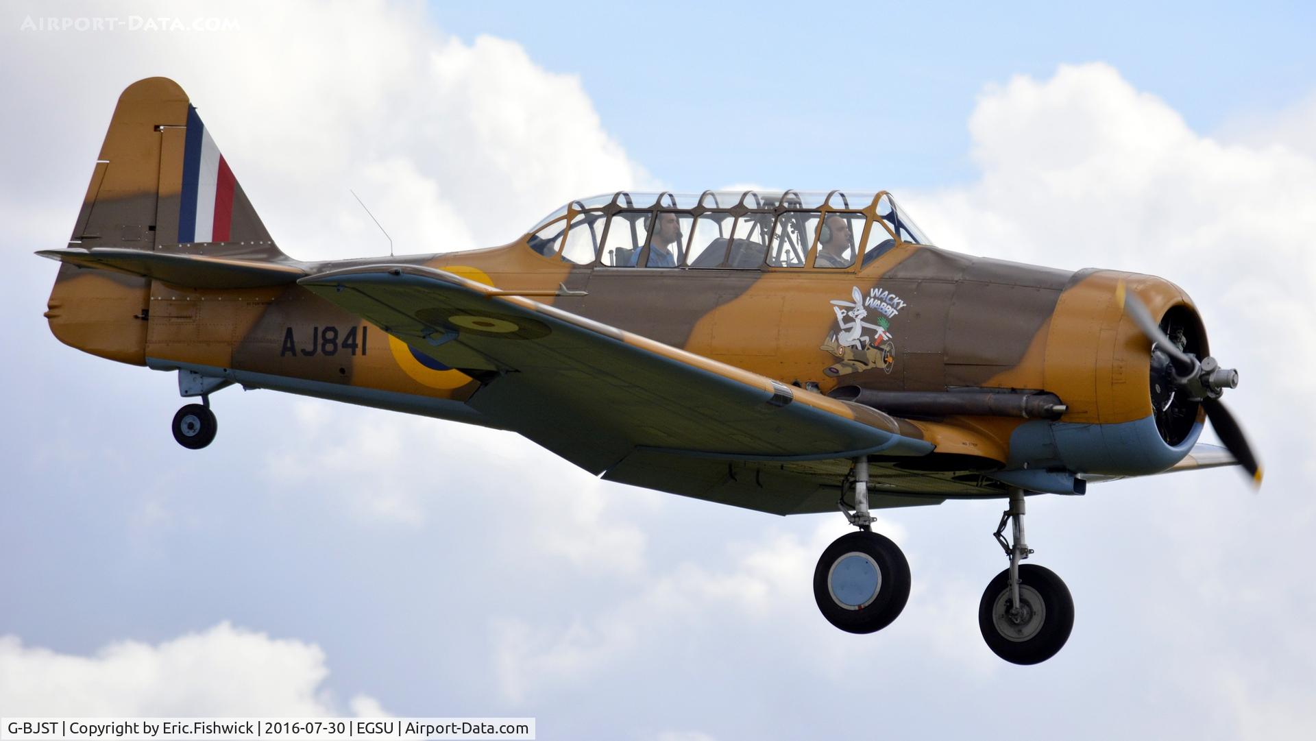 G-BJST, 1953 Canadian Car & Foundry T-6H Harvard Mk.4M C/N 14A-2429, cr. AJ841 returning from a mission at The Imperial War Museum, Duxford.