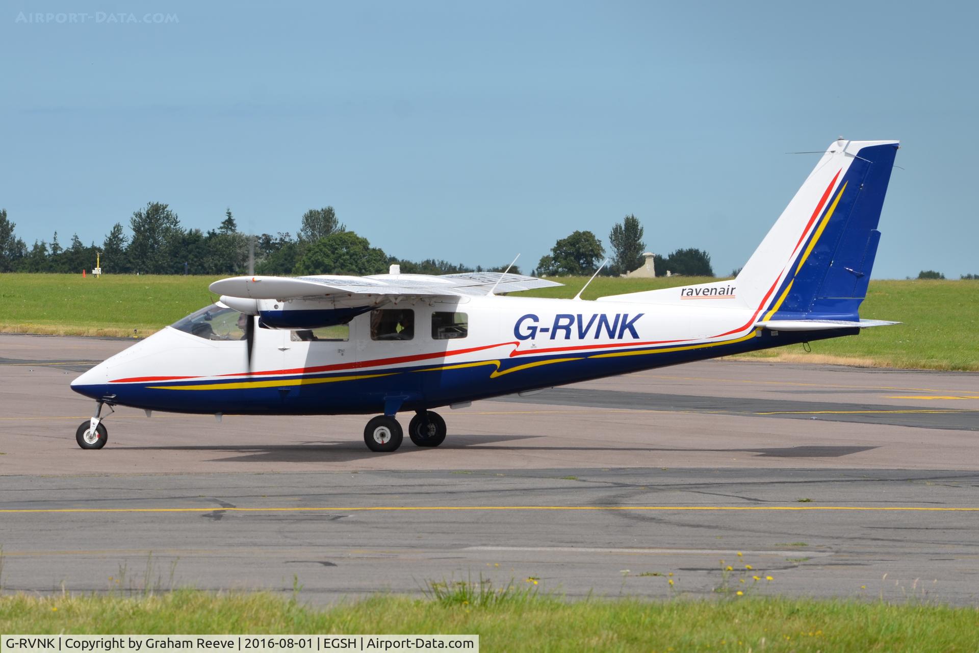 G-RVNK, 1979 Partenavia P-68B C/N 191, Just landed at Norwich.