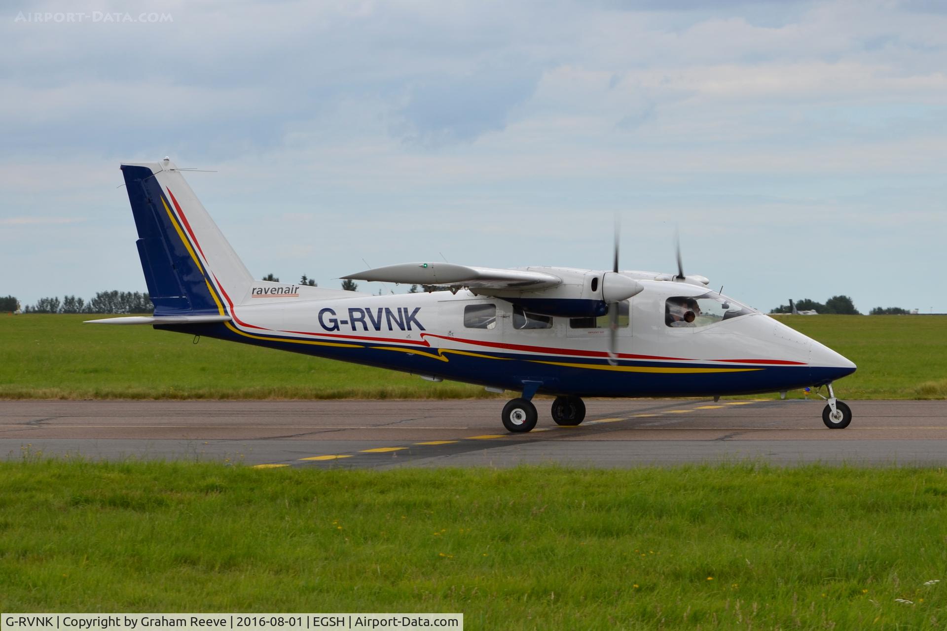 G-RVNK, 1979 Partenavia P-68B C/N 191, Departing from Norwich.
