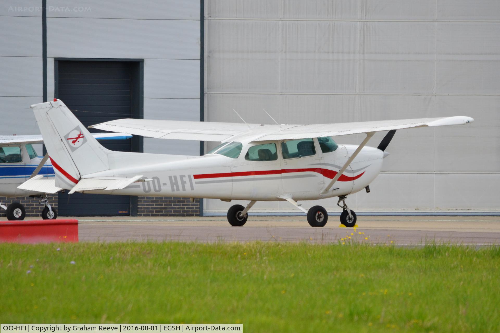 OO-HFI, 1979 Cessna C172N SkyHawk C/N 17272136, Parked at Norwich.