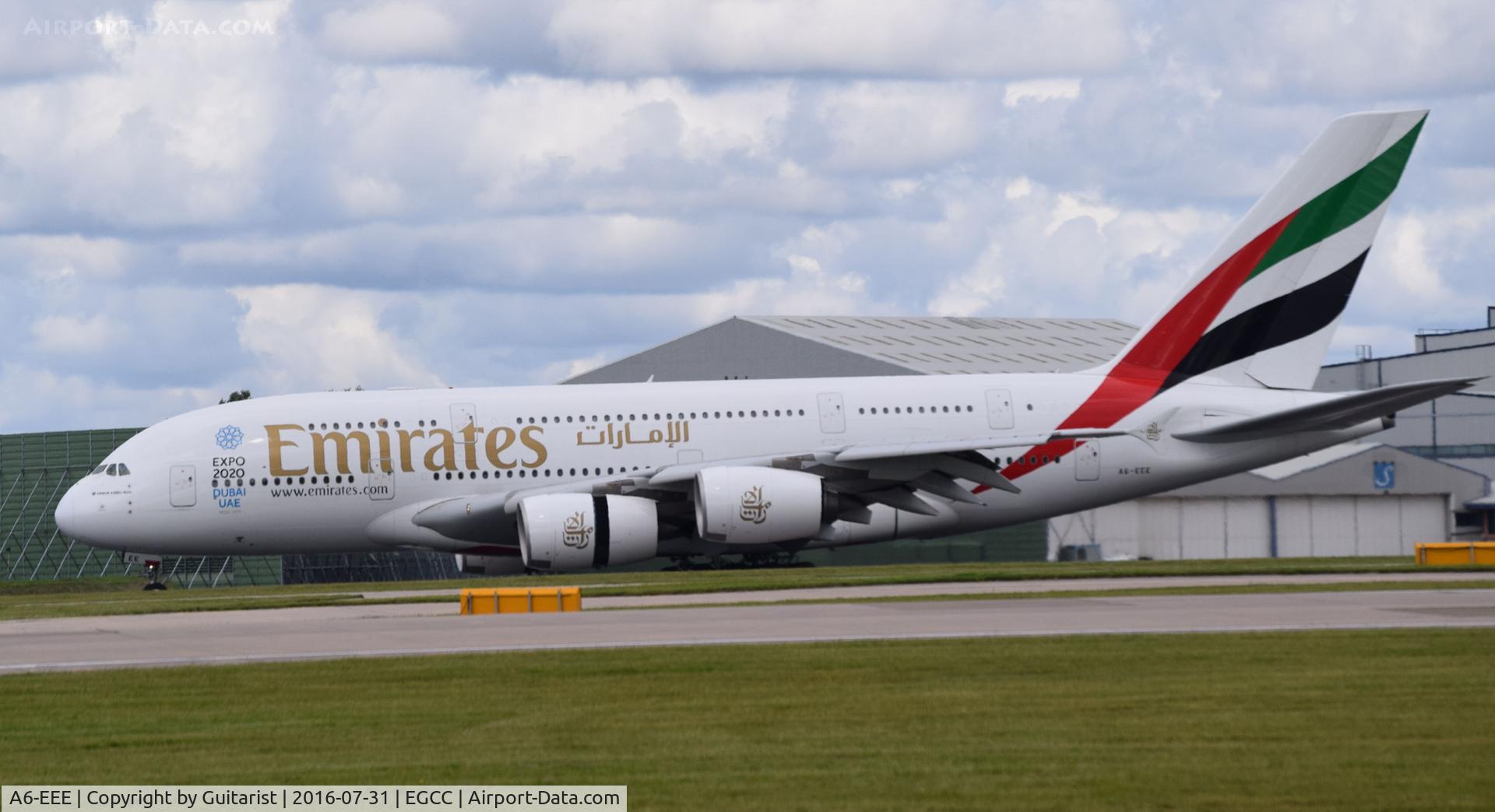 A6-EEE, 2012 Airbus A380-861 C/N 112, At Manchester