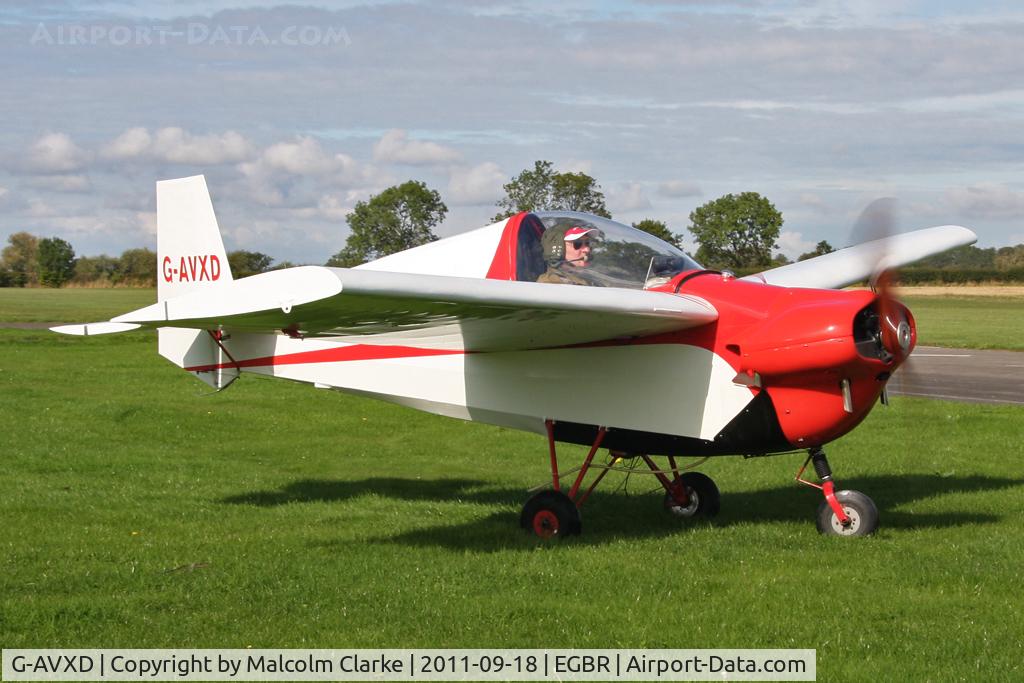 G-AVXD, 1967 Slingsby T.66 Nipper 3 C/N S109, Slingsby T.66 Nipper 3 at The Real Aeroplane Company's Helicopter Fly-In, September 18th 2011.